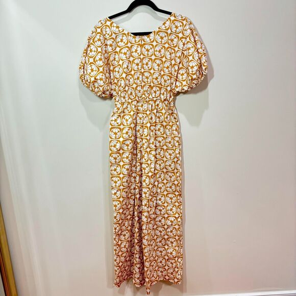 Rebecca Taylor Poplin Floral Wide Leg Jumpsuit Lattice Fleur Size 2 Quiet Luxury - Picture 1 of 12